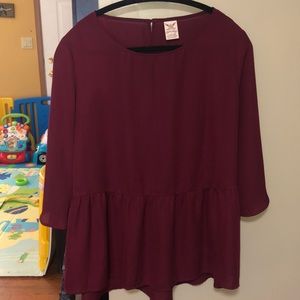 Peplum maroon blouse